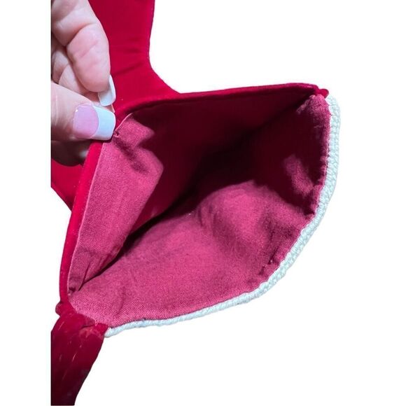 Embroidered Angel Vintage Christmas Stocking EUC - Picture 4 of 4